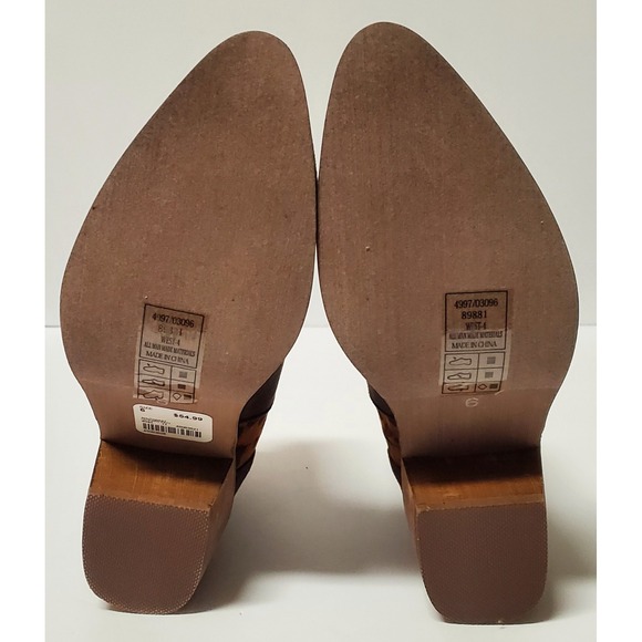 Pierre Dumas Boot West Bootie 6 NWT Brown Suede/ Animal Print Back Zipper - Picture 11 of 11